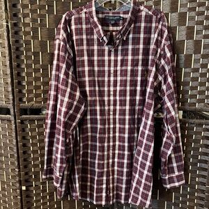 U.S. Polo Assn. Men's Burgundy and White Plaid Shirt